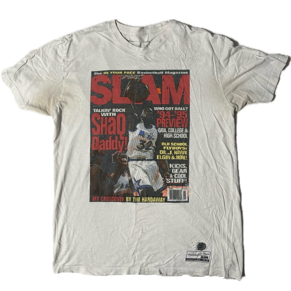 Mitchell & Ness Vintage Men’s Shaquille O’Neal White SLAM T-Shirt